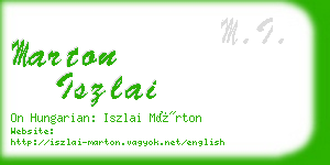 marton iszlai business card